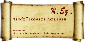 Mihálkovics Szilvia névjegykártya